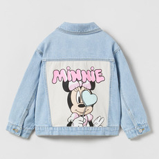 Детская куртка Жан 鍎跨鐗涗粩琛～2023骞寸瀛ｆ柊娆惧コ绔ヤ紤闂插崱閫氬嵃鑺卞す鍏嬪濂梲a4433532