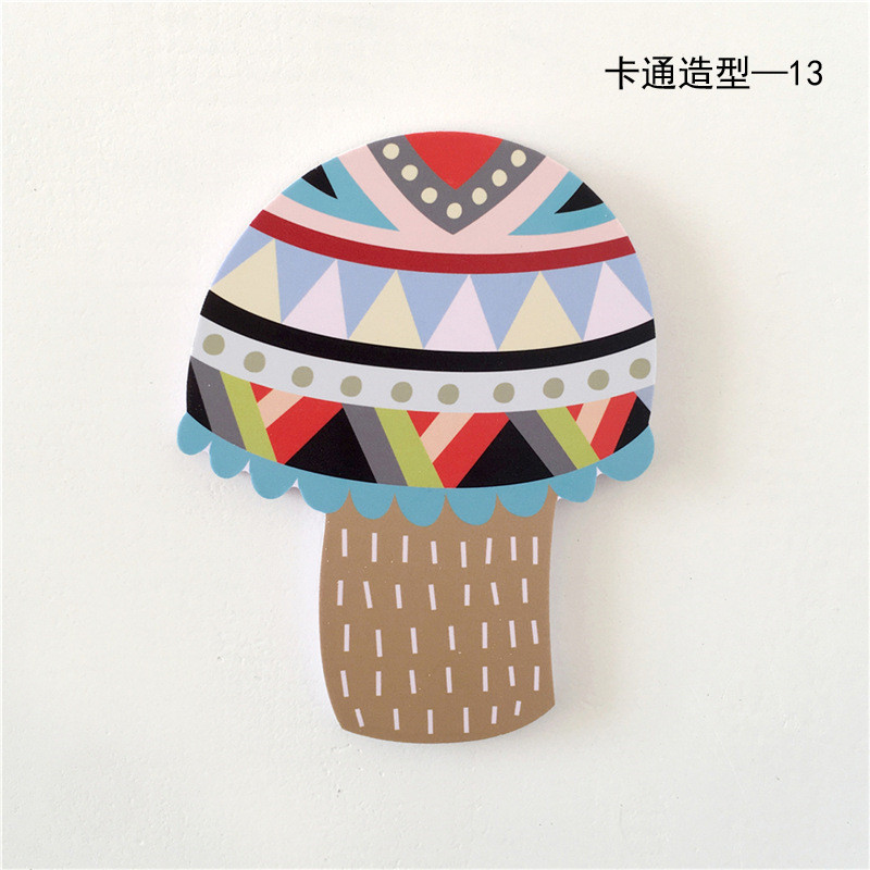 Home Holz Kunststoff Tier hängen Kaktus Fuchs Wandaufkleber Kinderzimmer Dekoration Cartoon Kleiderschrank_voghion.com