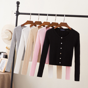 2018 Hàn Quốc phiên bản của mùa xuân mới lỏng áo len áo len ngắn áo len cardigan của phụ nữ phần mỏng mùa xuân và mùa thu áo mới