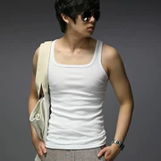 Mùa hè nam mới bó sát cơ thể vest cotton thoáng khí bó sát mồ hôi cổ áo cổ áo thoáng khí thể hình phiên bản Hàn Quốc của vest