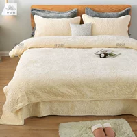 Mùa thu và mùa đông màu trắng rắn màu sang trọng giường bốn mảnh hai mặt chần bông khăn trải giường