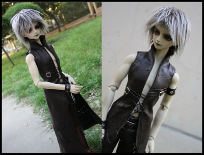 taobao agent Bjd/sd baby clothes dark brown sleeveless long leather coat (1/4, 1/3, uncle) Dragon Soul Soom