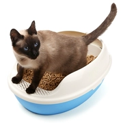 Mèo xả rác chậu vệ sinh lớn nửa kín mèo mở mèo bô mèo cát thú cưng 屎 - Cat / Dog Beauty & Cleaning Supplies