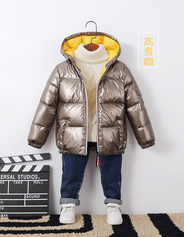Gao Guikawinter quality goods quality goods children Bright surface No washing White duck down Down Jackets Boy girl baby thickening winter clothes loose coat