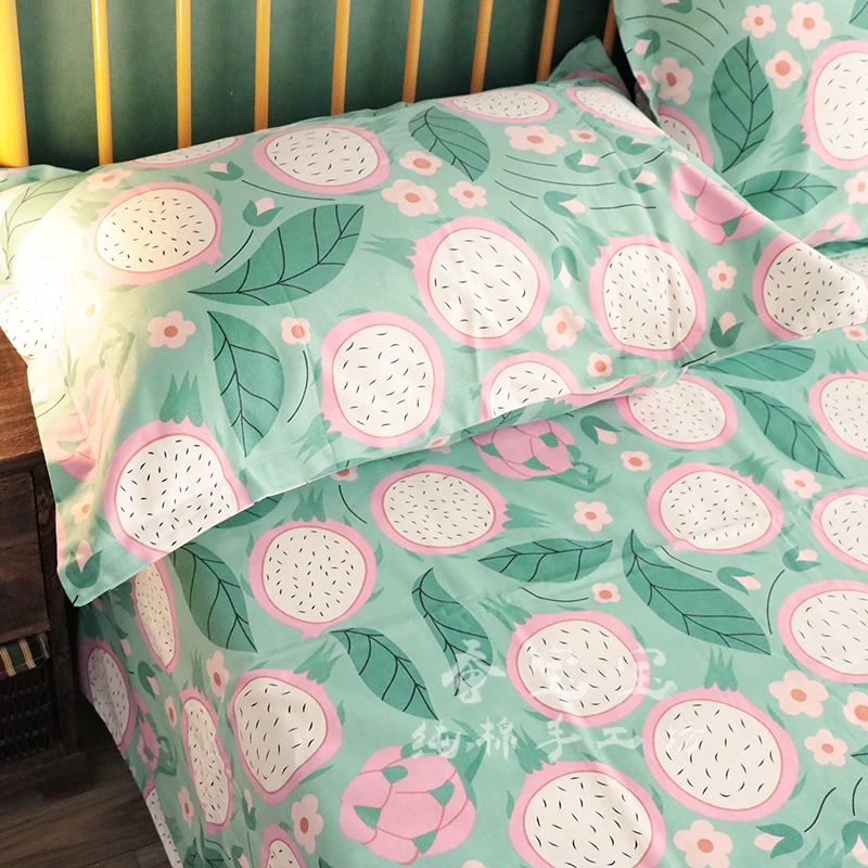All -cotton encrypted oblique cotton cloth /old coarse cloth broken floral dormitory girl pure cotton sheet quilt pillow case