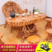 Rễ khắc bàn trà tổng thể gốc cây gỗ hộ gia đình khắc gỗ bàn cà phê kinh tế loại gỗ long não Kung Fu bàn trà trà - Các món ăn khao khát gốc
