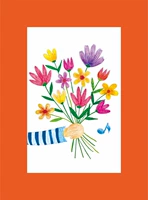 Раскраска оранжевого рама 01 Букет (без материала)