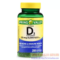Американская весенняя долина витамин D3/витамин D-3 Витамин 125 мкг 250