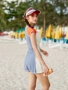 Áo tắm nữ sinh viên thể thao màu đỏ ngọt ngào phiên bản Hàn Quốc quây quần trắng mẹ dễ thương bãi biển tươi mát - Bộ đồ bơi One Piece đồ bơi liền thân váy