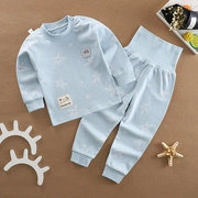 Baby Qiuyi Qiuku Set Cotton Đồ lót cho bé trai Bé bảo vệ eo cao Cô gái bụng mùa xuân và mùa thu bé trai