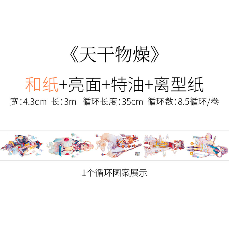 PETテープ&紙ものSet 新七天】「天乾物燥」神話の女の子 PET・マスキングテープ - ショップ