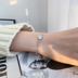 Đi kèm đồ trang sức bạc thiết kế ban đầu màu xanh giấc mơ đảo sterling bạc vòng đeo tay nữ Hàn Quốc phiên bản của sinh viên đơn giản sen bộ phận của bạn gái tinh thể vòng đeo tay Vòng đeo tay Clasp