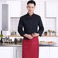 Черный лонгслив, фартук, комплект