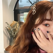 Chic gió cổ tích nhỏ ngọc tình yêu ngôi sao năm cánh kẹp tóc lưới bên đỏ clip bangs clip kẹp tóc phụ kiện tóc Hàn Quốc - Phụ kiện tóc