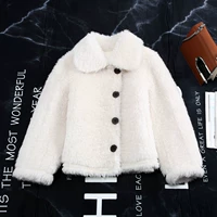 Nalan hun khói 2017 new Haining lông thú len Iceland áo Hàn Quốc phiên bản của ve áo cừu áo khoác lông ngắn nữ áo dạ lông