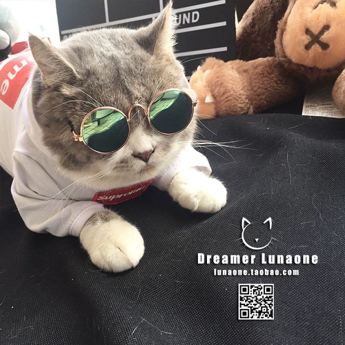 Lunaone Pet Glasses Кот солнцезащитные очки для собак солнцезащитные очки, солнцезащитные очки, короткая ткань -марионетка Тедди персонализированные кошачьи бокалы тренд
