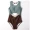 Màu sắc gợi cảm phù hợp với bộ bikini một mảnh ngực nhỏ bằng thép tấm tập hợp bảo thủ che bụng giảm béo mùa xuân tắm phù hợp với nữ - Bộ đồ bơi One Piece