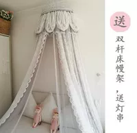Hàn Quốc ren cô gái công chúa giường trampoline gạc trang trí màu trắng hồng châu Âu giường giường lưới - Bed Skirts & Valances mua rèm giường tầng