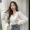 Xuân-thu 2019 phiên bản mới của Hàn Quốc băng đô màu tinh khiết V-cổ tay áo Lantern siêu lửa cháy áo sơ mi nữ - Cộng với kích thước quần áo