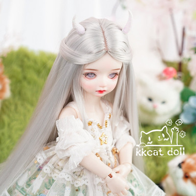 taobao agent Kaka cats are long straight black and white brown silver gold high temperature silk BJD wig SD baby hair 3 points, 4 points, 6 points, universal hair embryo