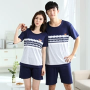 Mùa hè vài bộ đồ ngủ cotton ngắn tay quần short phù hợp với phụ nữ Hàn Quốc đồ ngủ mùa hè phần mỏng nhà thường dịch vụ