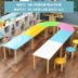 Lớp đào tạo bàn ghế mẫu giáo kết hợp bàn học lớp dạy kèm học sinh tiểu học và trung học bàn ghế nghệ thuật sơn gỗ nguyên khối Nội thất giảng dạy tại trường