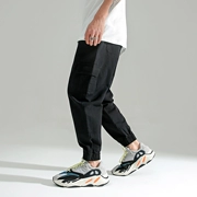 Reluctant studio ba màu nền tảng đoạn xà cạp overalls nam đa túi màu rắn chân lỏng chín quần triều