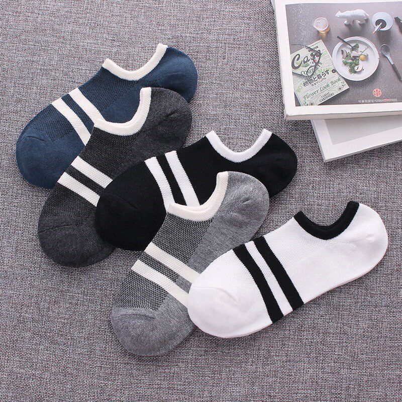 Cotton invisible socks Socks stockings deodorant socks Men's thin non-slip white edge invisible socks Shallow low-top low-top socks
