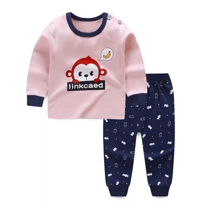 Red Eared Monkey6 Months 7 Baby girl One baby Autumn trousers Autumn clothes suit 0 One 1-2-3 year winter Korean version tide pure cotton clothes virgin boy