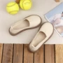 2018 mùa hè Nhật Bản retro vòng đầu nông miệng giày trắng nữ hoang dã thấp để giúp thở giày đơn đầu lớn Sen giày của phụ nữ giày boot nữ cổ cao