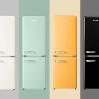 tủ lạnh 300 lít Tủ lạnh retro siêu mỏng màu sắc xanh vàng đen trắng thời trang dễ thương cửa đôi nhỏ EUNA/UNO BCD-150R tủ lạnh 1 ngăn