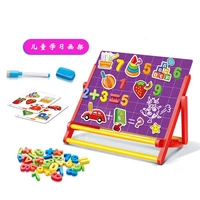Trẻ em của early education easel vẽ bảng set nguồn cung cấp bức tranh Tiếng Anh kỹ thuật số tủ lạnh stick bracket từ viết bảng bút màu