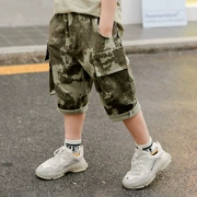 Mùa hè quần áo trẻ em đồng phục quần short bé trai bảy quần yếm quần ngụy trang 6-7-8-9-10-12 tuổi 1,1-1,5 mét - Khác