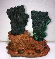 Đá Malachite mịn với tinh thể khoáng tinh thể Kistler Những điều tốt đẹp đôi đá trang trí đánh bóng Peacock xanh trang trí đá cuội trang trí sân vườn