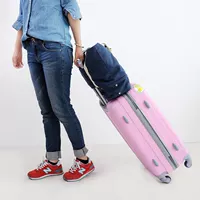 Du lịch xách tay vai túi du lịch lưu trữ quần áo túi gấp có thể kéo xe đẩy hành lý mua vali
