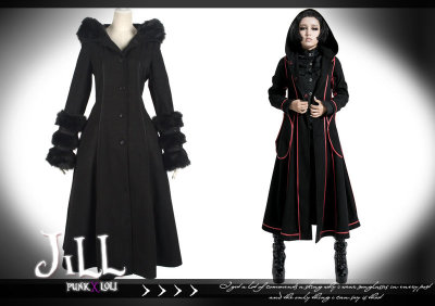 taobao agent O Jier o Lolita noble fairy tale Oz Witch styling connecting double -sided wearing fur long coat LY036