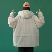 Куртка, пуховик, зимняя толстовка с капюшоном для школьников, 2020, увеличенная толщина, в корейском стиле