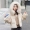 Nhung vàng bông phụ nữ đoạn văn ngắn 2018 mùa đông mới bánh mì quần áo áo khoác Hàn Quốc phiên bản của cổ áo lông thú lớn xuống bông áo