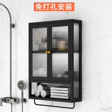 шкаф для ванной 现代简约厨房壁挂调料柜浴室储物收纳小户型免打孔卫生间防尘吊柜