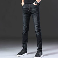 Зимние демисезонные черные джинсы для отдыха, 2023, свободный прямой крой, в корейском стиле
