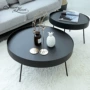 Nordic Sắt bàn cà phê đơn giản sáng tạo phòng cá tính sống ngành công nghiệp đồ nội thất theo phong cách thời trang sofa góc một vài nhỏ bàn tròn đen - Bàn trà bàn tròn sofa