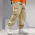 Quần yếm nam xu hướng hip-hop hàng hóa quốc gia mùa thu lỏng lẻo nhiều túi trong thương hiệu quần ống chân - Crop Jeans Crop Jeans