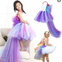 Phim hoạt hình Unicorn Rainbow Tail Dress Váy Girl Ins Expl Tutu Tutu Princess Tutu bộ đồ vest bé trai lịch lãm