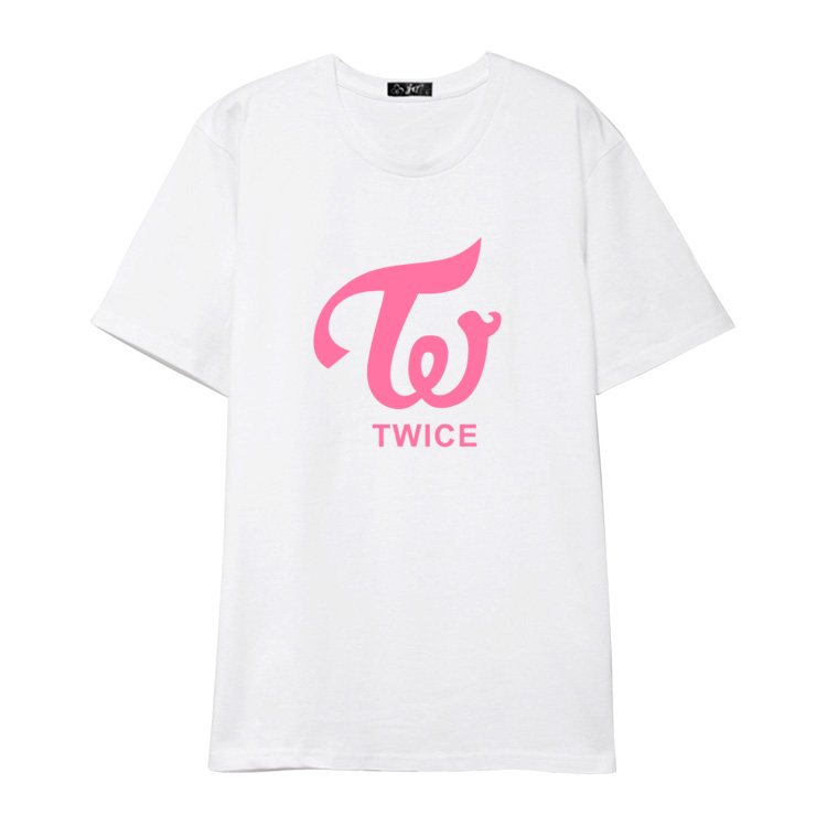 White PinkTWICE Lin nalian Yu Dingyan Pingjingtao Zhou Ziyu Mingjingnan birthday Help Same Short sleeve T-shirt men and women