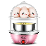 [Khuyến mãi] nhà tất cả trứng hấp bằng thép không gỉ tự động tắt hai lớp trứng luộc mini hầm trứng hấp máy