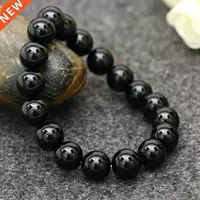 Natural Black Tourmaline Bracelet 6 8 10 12mm Stone Beads Br