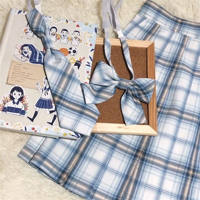 taobao agent Genuine student pleated skirt, cute summer bow tie