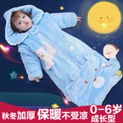 [0-6 tuổi] Túi ngủ cho bé mùa thu và mùa đông dày trẻ em ấm áp chống đá nam và nữ có thể tháo rời tay áo túi ngủ mỏng