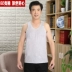 Quần áo nam màu trắng tinh khiết chạm đáy vest mùa hè thoáng khí cha già áo len nam cotton cũ áo sơ mi Han - Áo vest Áo vest