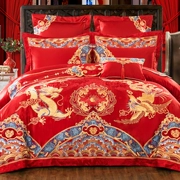 Đám cưới mới bốn mảnh đỏ đỏ bông hôn đám cưới sáu mảnh thêu bộ đồ giường hoa hi quilt bao gồm bông giường